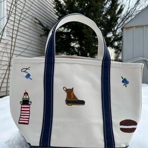 Canvas Tote Bag with Nautical Paintings